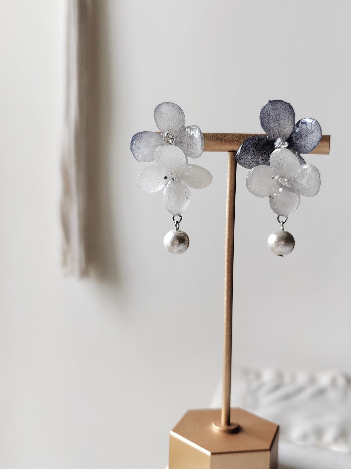 Blue Reverie Earrings — Silver Moon Drop