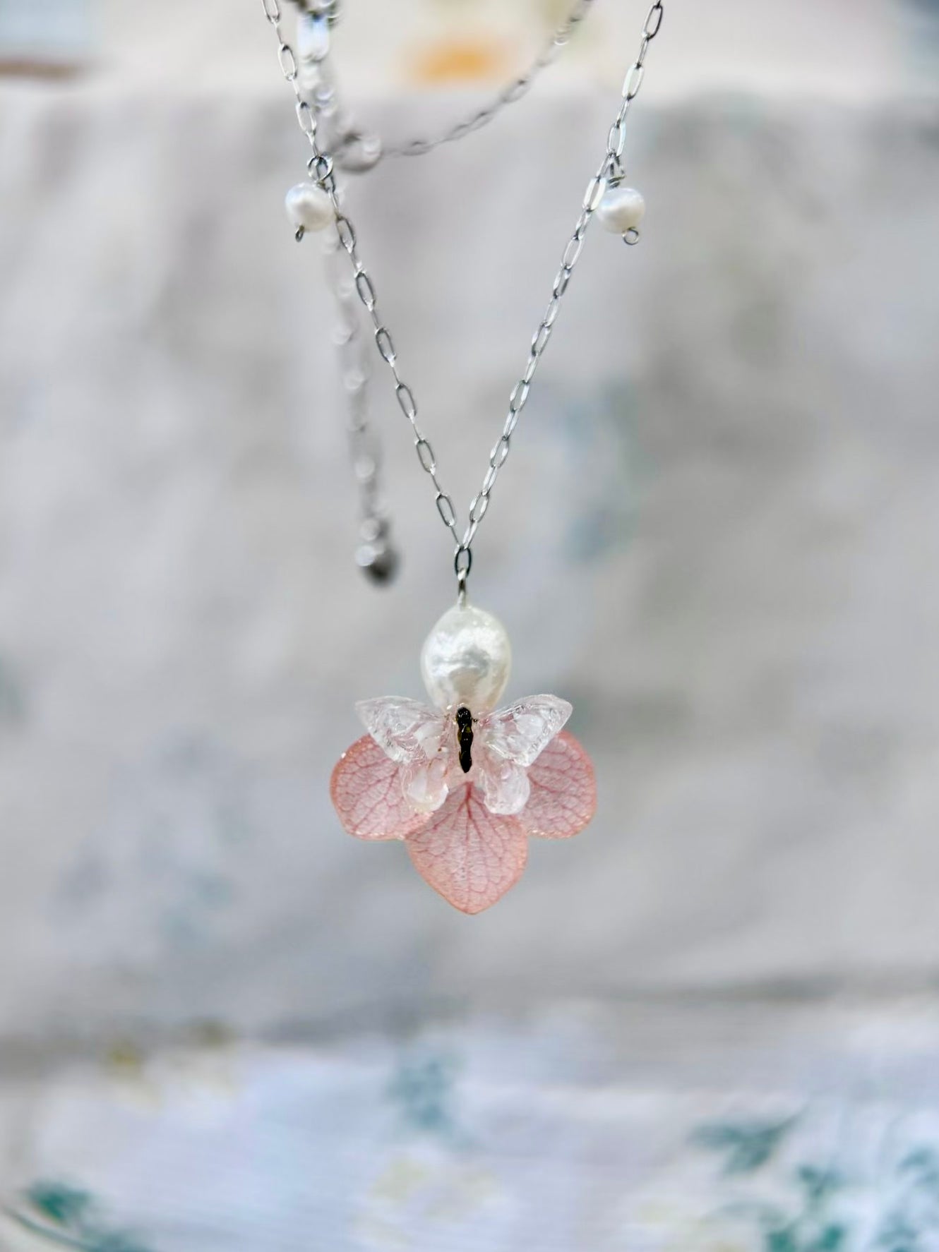 Butterfly's Love Letter - Pink Necklace