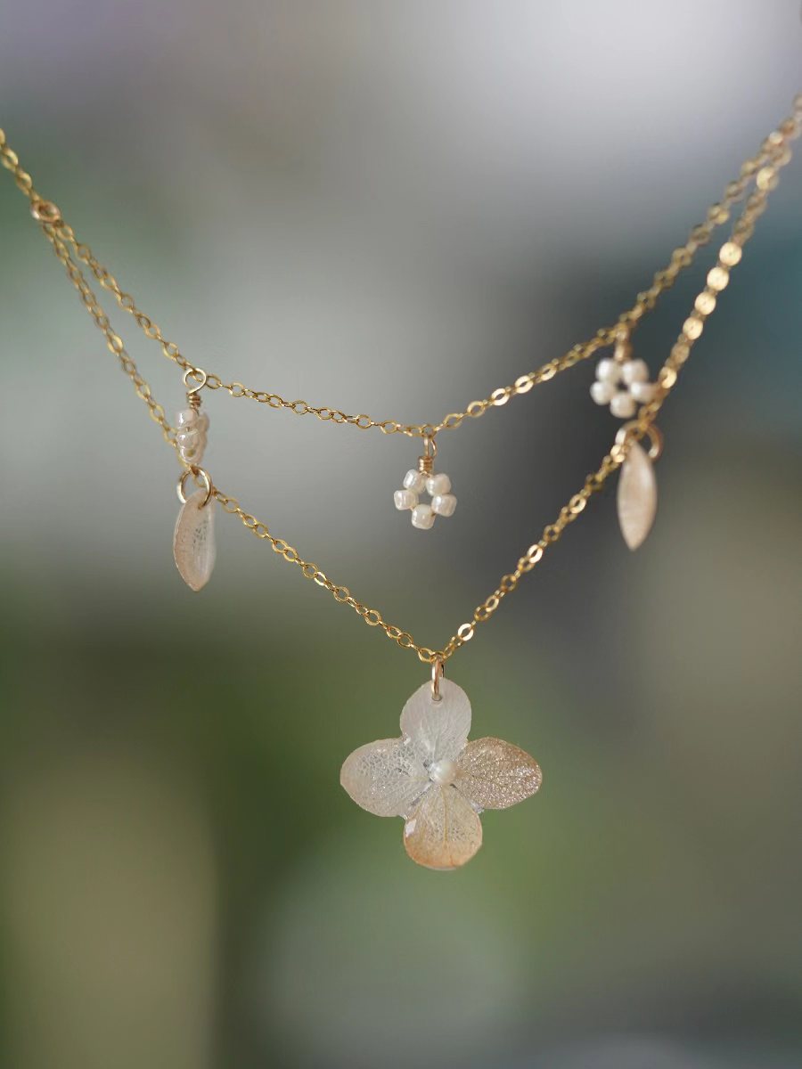 Moonlit Hydrangea Necklace