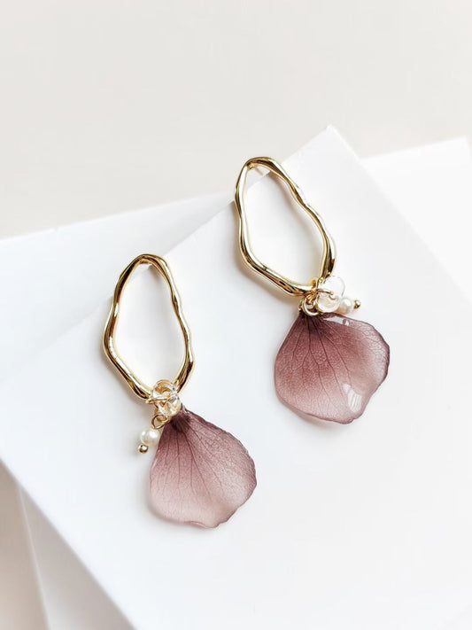 Petal Drop Earrings — Mauve