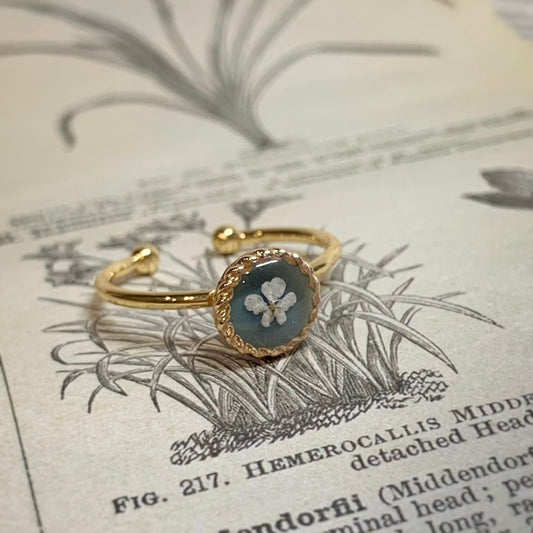 Pressed Wishes Ring — Dusty Blue