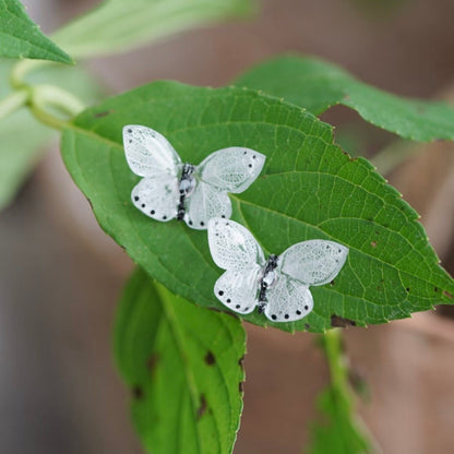 Butterfly's Love Letter - White Earrings
