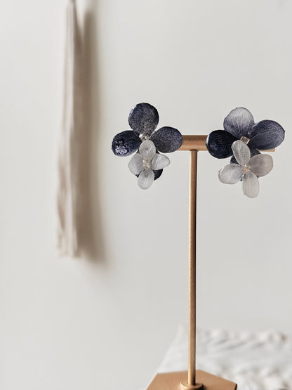 Blue Reverie Earrings — Double Bloom Stud