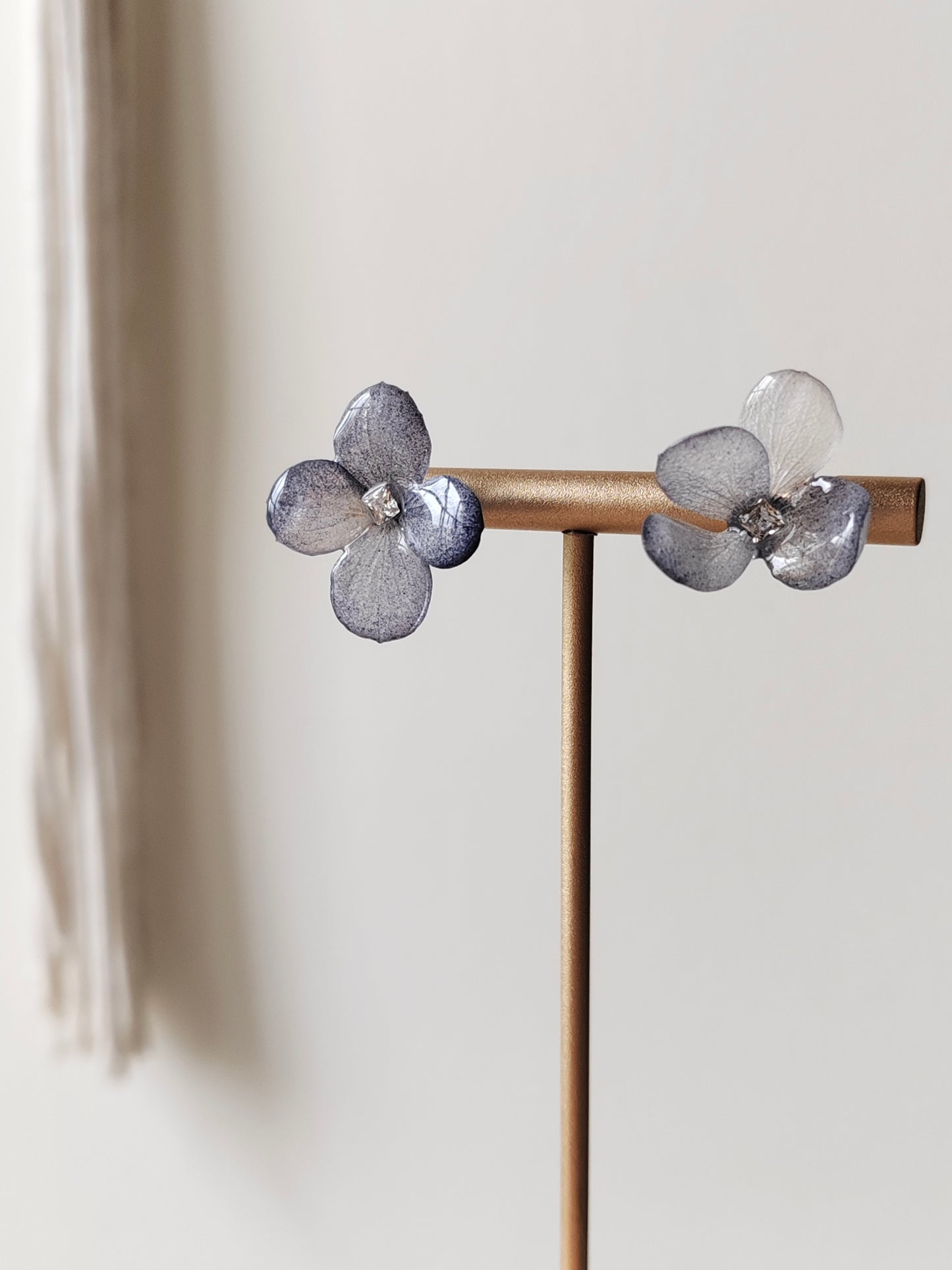 Blue Reverie Earrings — Single Bloom Stud