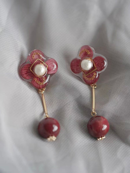 Crimson Bloom Earrings