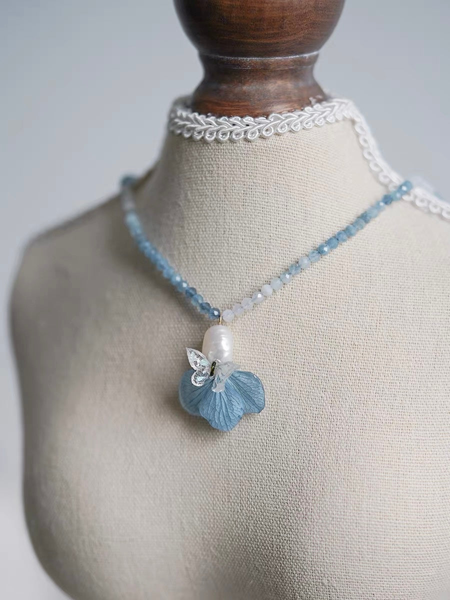 Butterfly's Love Letter - Blue Necklace