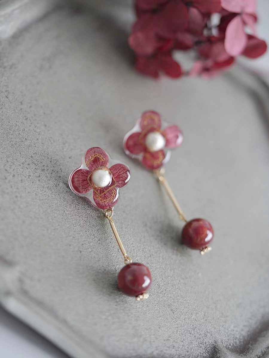 Crimson Bloom Earrings