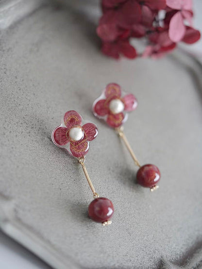 Crimson Bloom Earrings