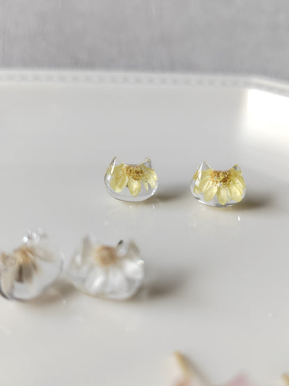 Pressed Wishes Earrings — Cat Ear Daisy (S925 Silver)