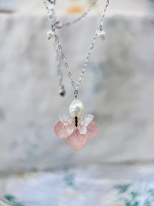 Butterfly's Love Letter - Pink Necklace
