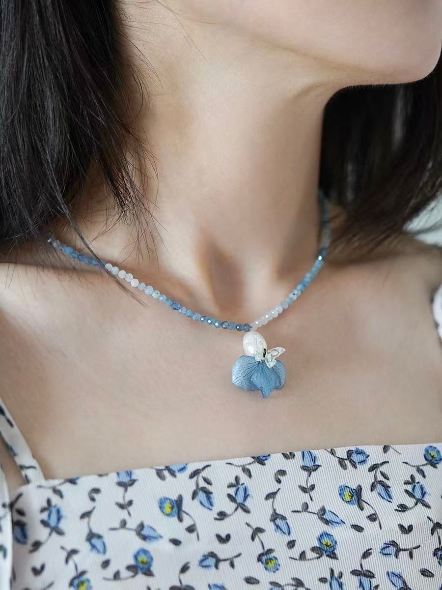 Butterfly's Love Letter - Blue Necklace