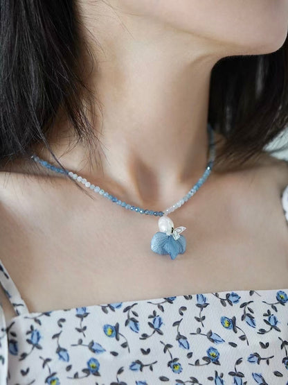 Butterfly's Love Letter - Blue Necklace