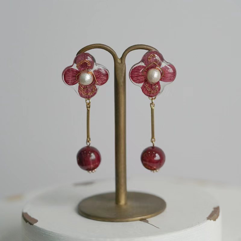 Crimson Bloom Earrings