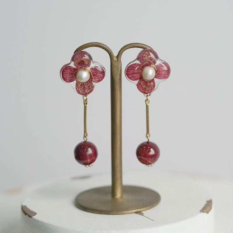 Crimson Bloom Earrings