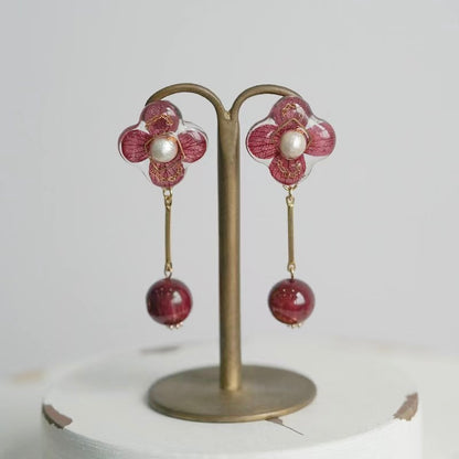 Crimson Bloom Earrings