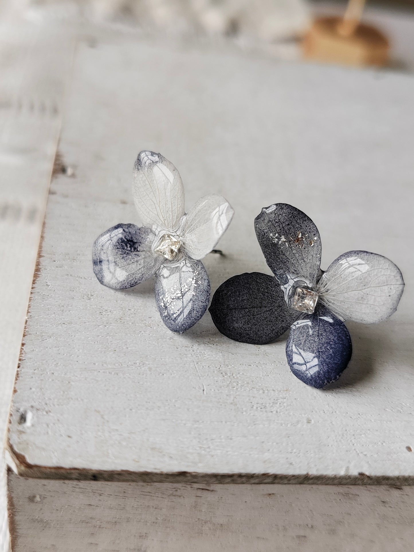 Blue Reverie Earrings — Single Bloom Stud