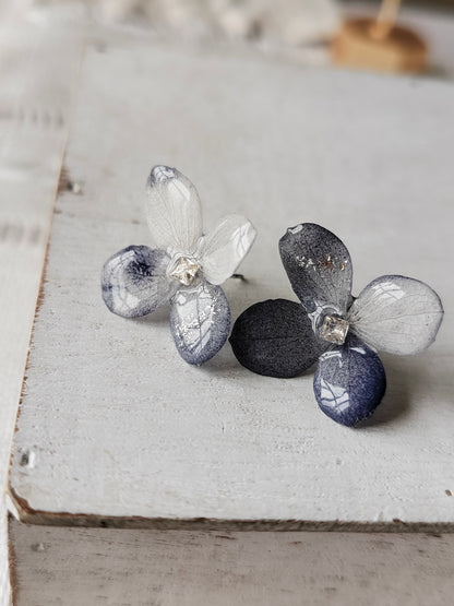 Blue Reverie Earrings — Single Bloom Stud