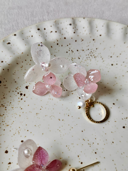 Asymmetrical Blushing Garden Earrings