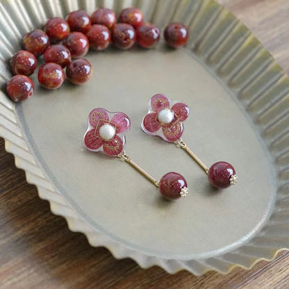 Crimson Bloom Earrings