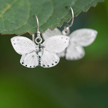 Butterfly's Love Letter - White Earrings