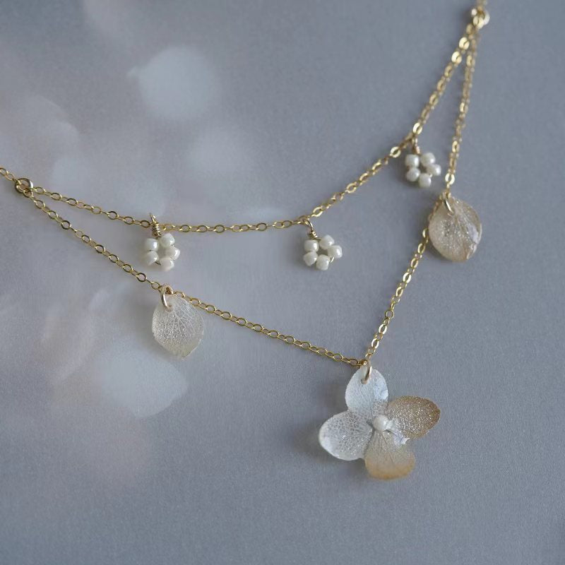 Moonlit Hydrangea Necklace