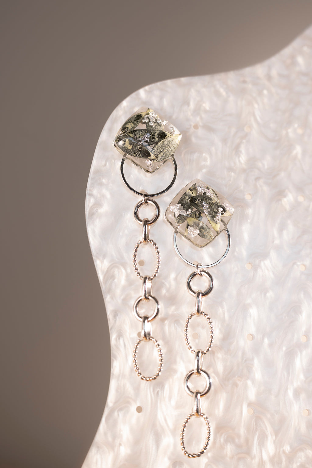 Silverleaf Chain Earrings