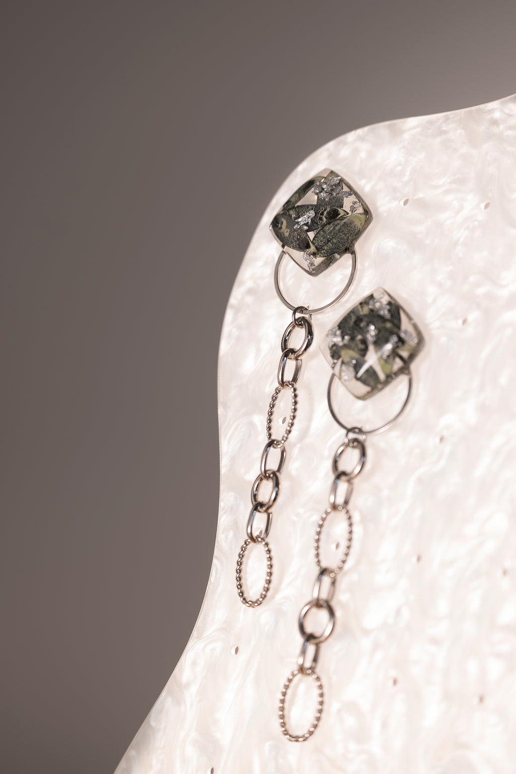 Silverleaf Chain Earrings