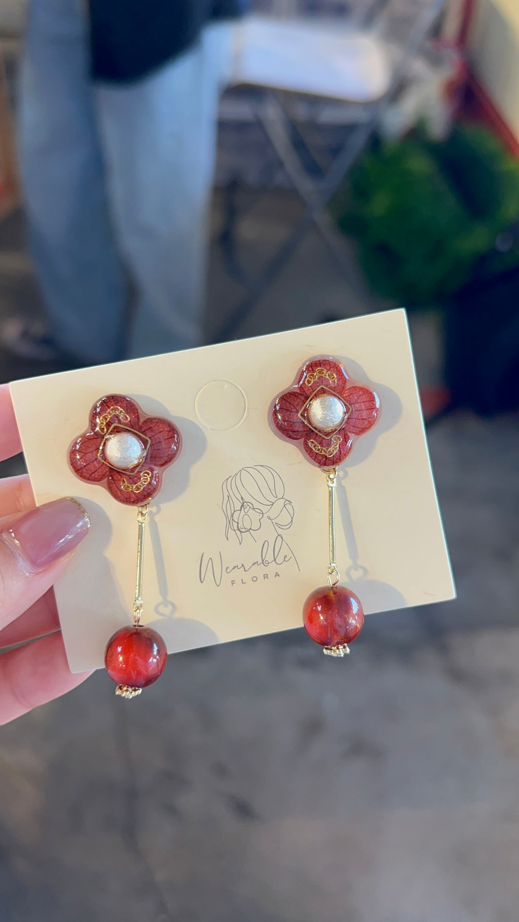 Crimson Bloom Earrings