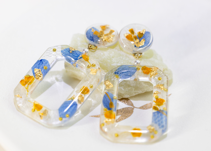 Azure Bloom Hoop Earrings
