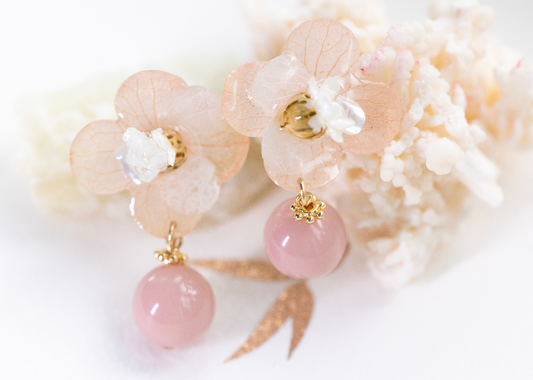 Blush Petal Drop Earrings