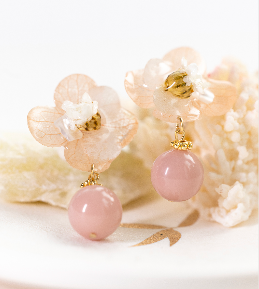 Blush Petal Drop Earrings