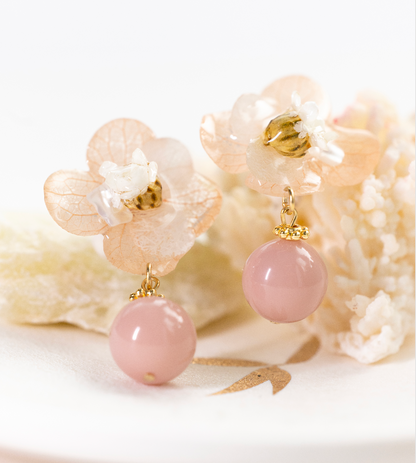 Blush Petal Drop Earrings