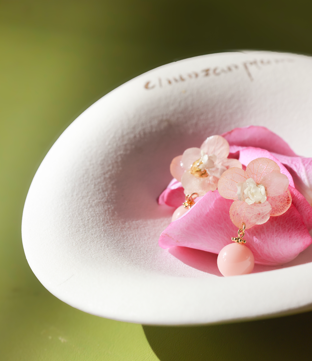 Blush Petal Drop Earrings