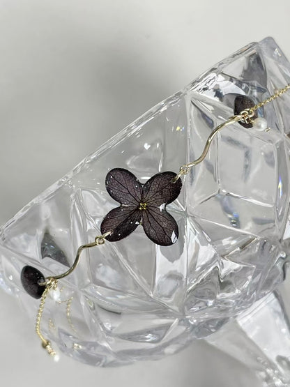 Hydrangea Whisper Bracelet — Midnight