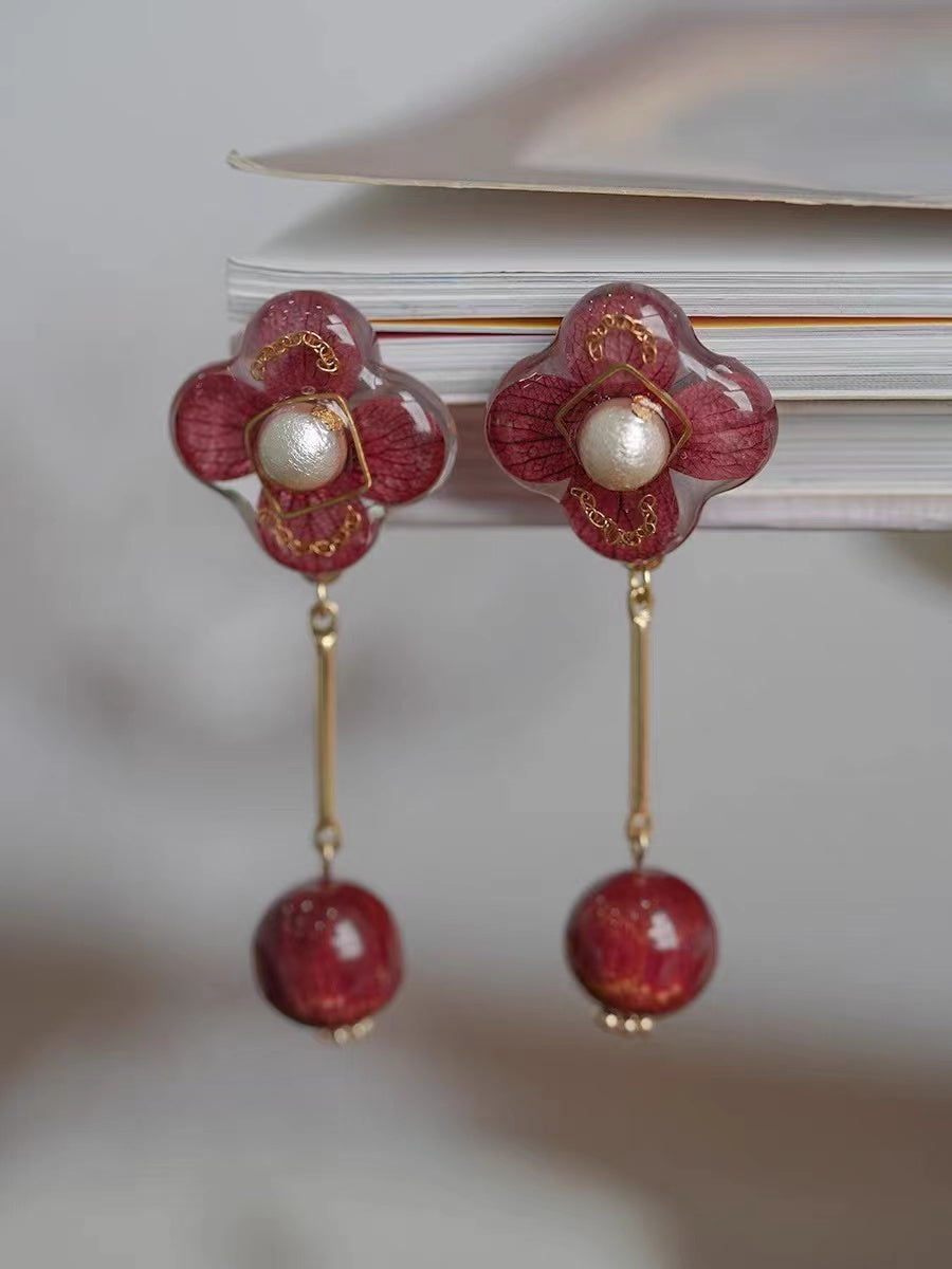 Crimson Bloom Earrings