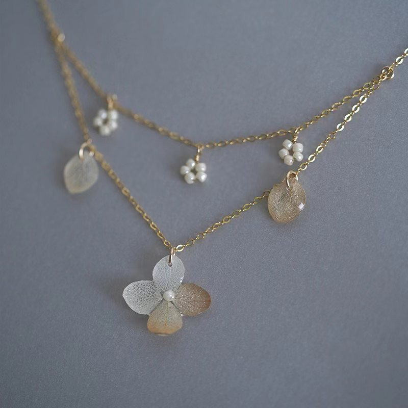 Moonlit Hydrangea Necklace