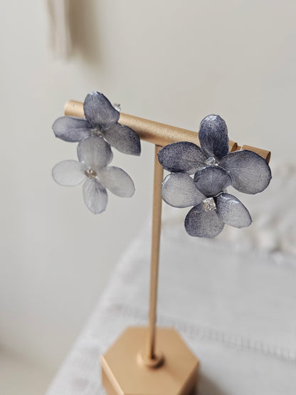 Blue Reverie Earrings — Double Bloom Stud