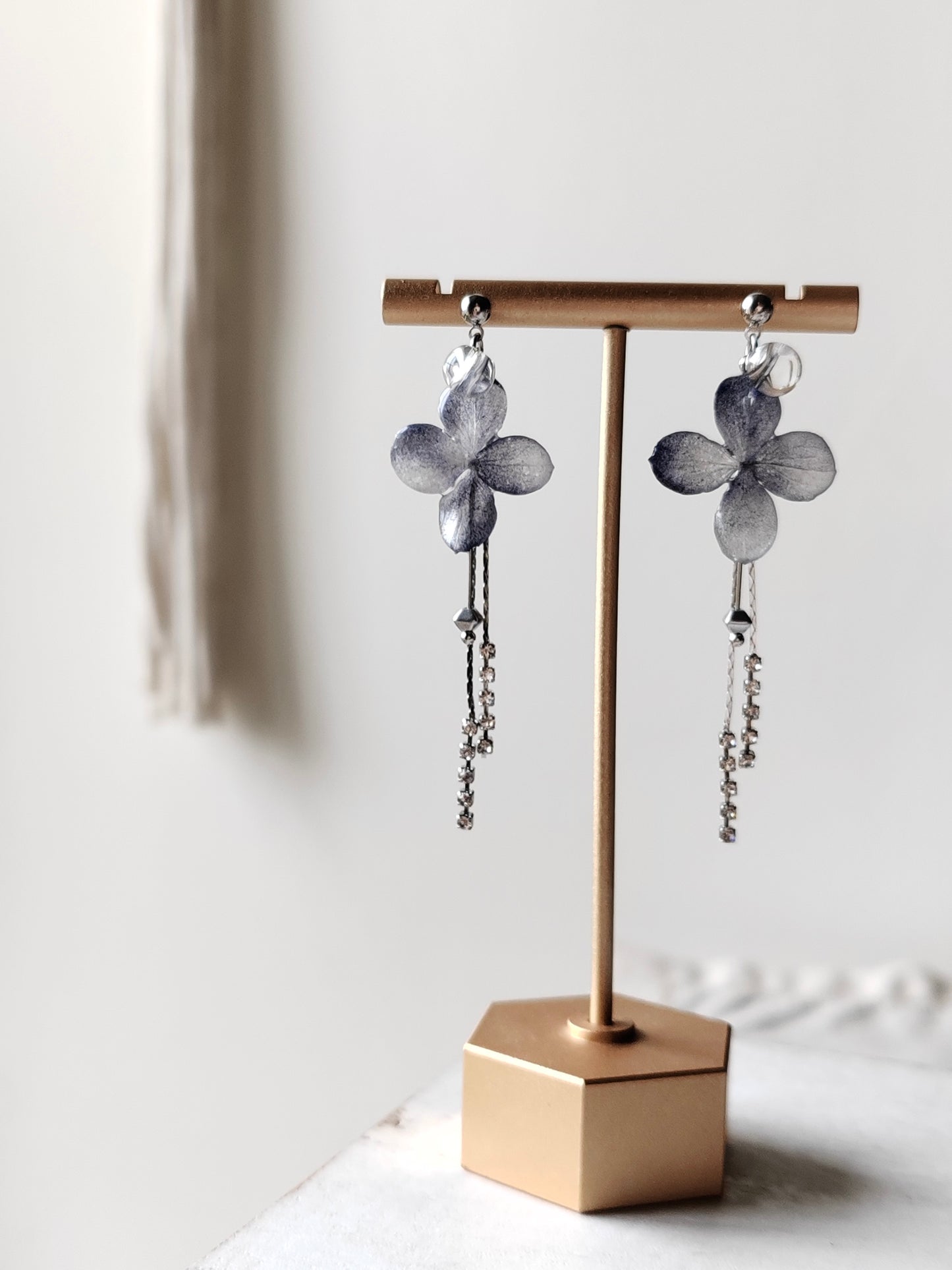 Blue Reverie Earrings — Rhinestone Fringe
