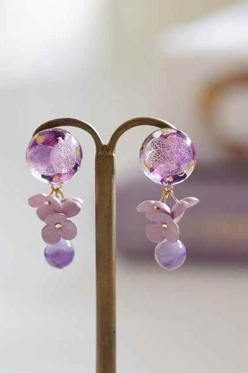 Violet Grape Earrings